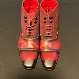 Men's Burgundy Leather Boots